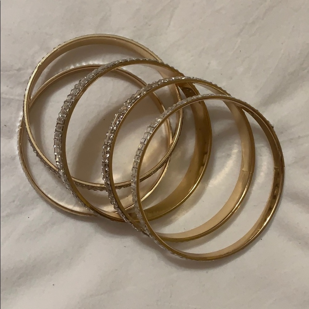 Plastic “Gold” Rhinestone Bangles - Picture 2 of 3